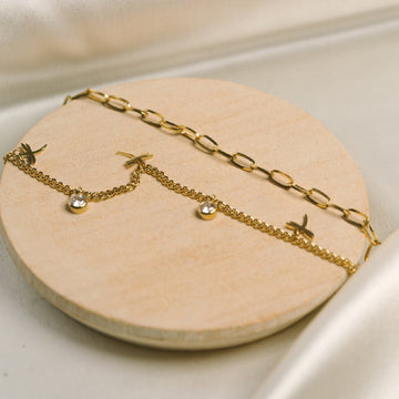Artklim Gold Plated Designer Charms Bracelet