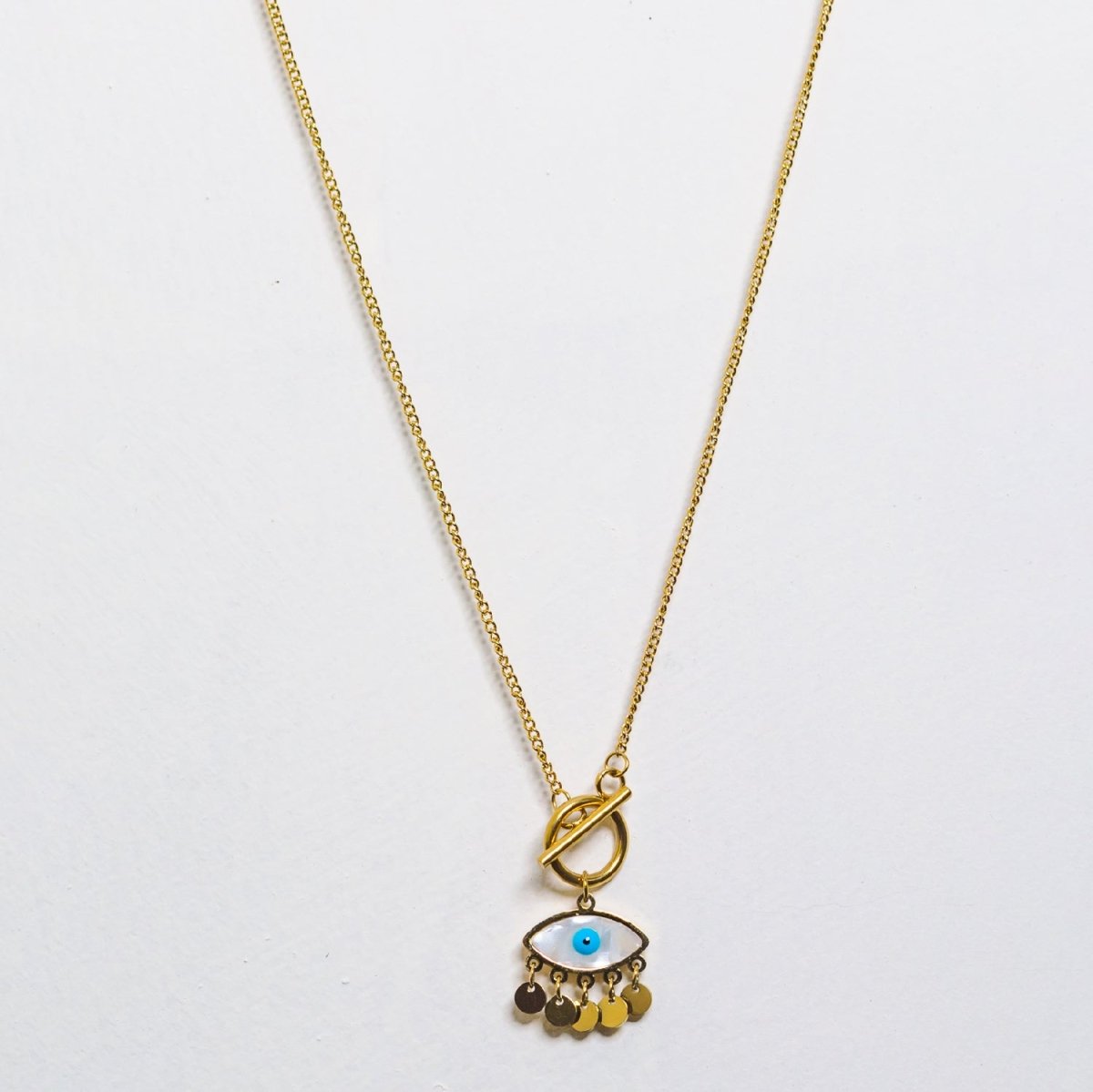 Artklim Gold Plated Evil Eye Charms Pendant Necklace