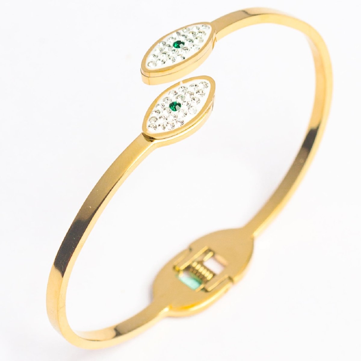 Artklim Gold Plated Evil Eye Bangle Bracelet