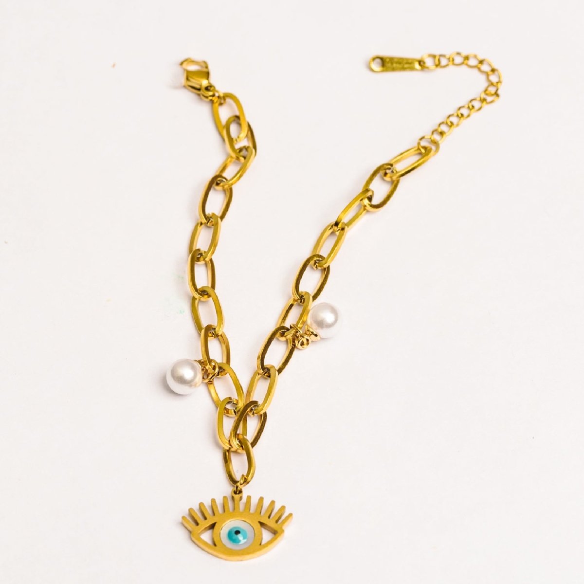 Artklim Gold Plated Evil Eye Charms Designer Bracelet