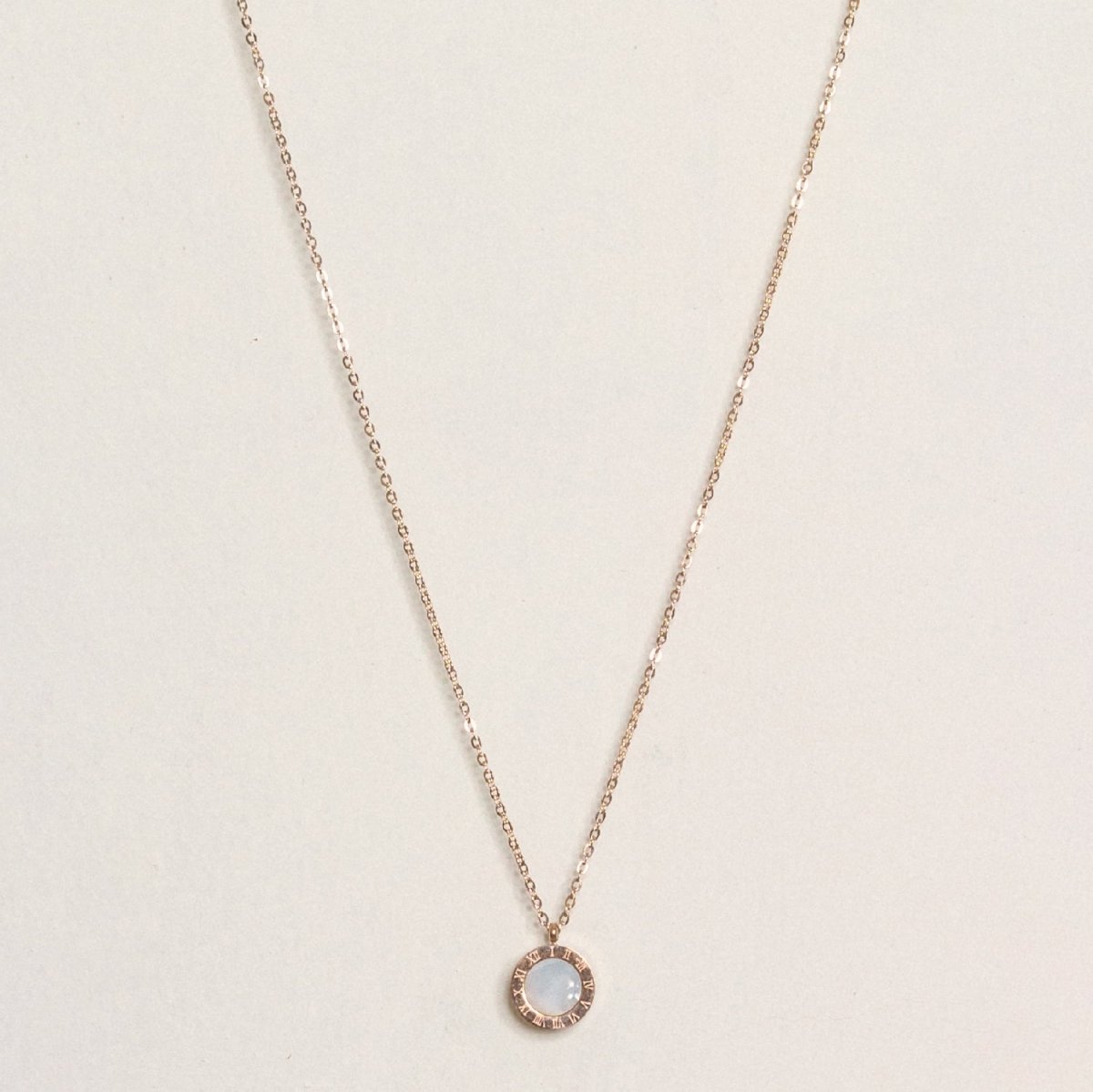 Artklim Gold Plated White Marble Pendant Necklace