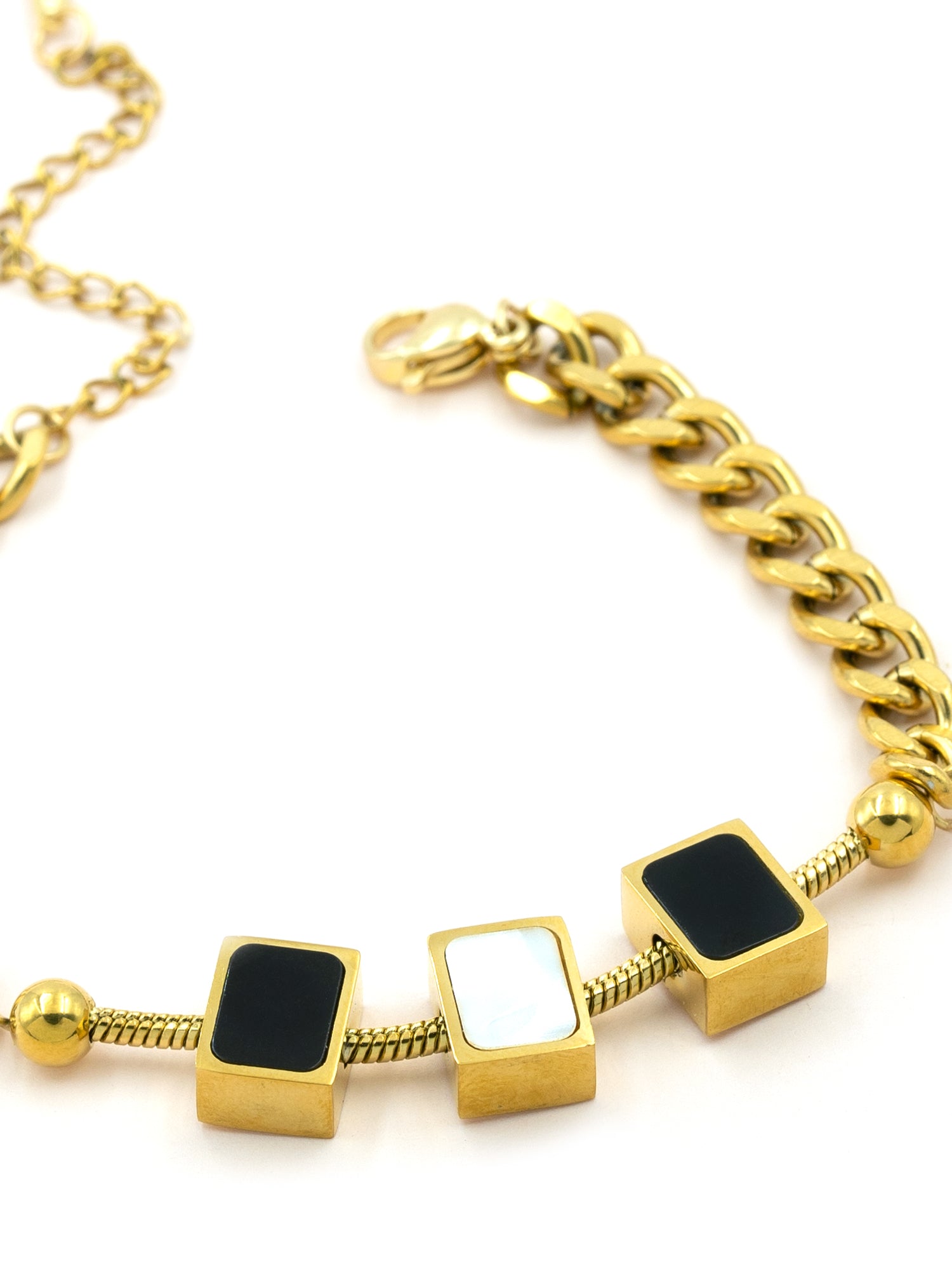 Artklim Gold-Plated Square Charm Anti-Tarnish Bracelet