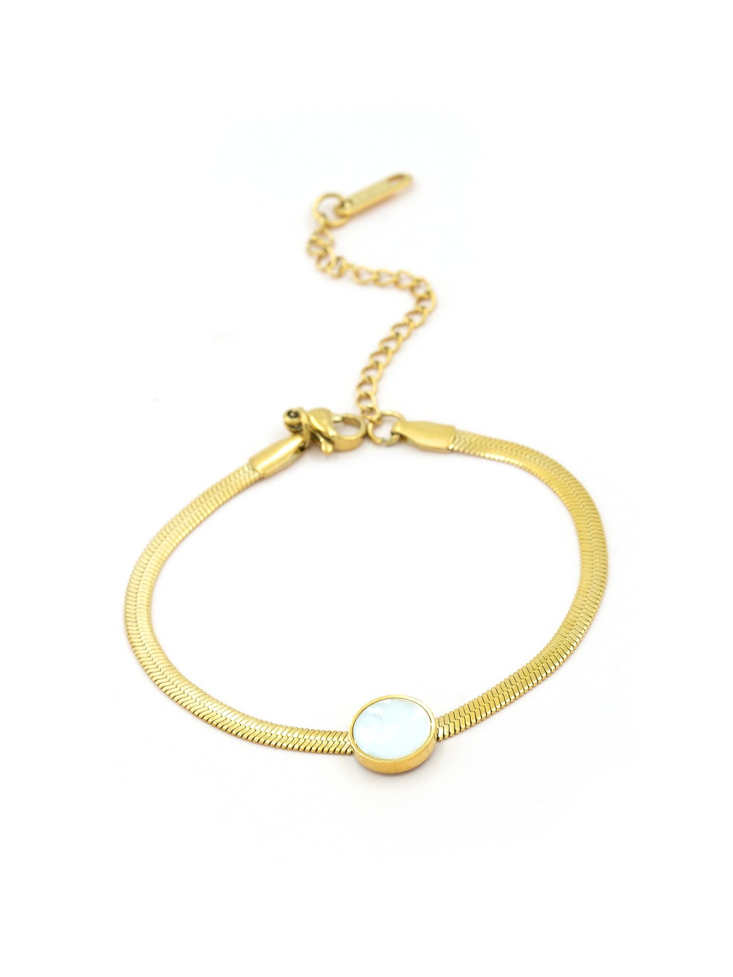Artklim Gold-Plated Pearl Disc Anti-Tarnish Bracelet