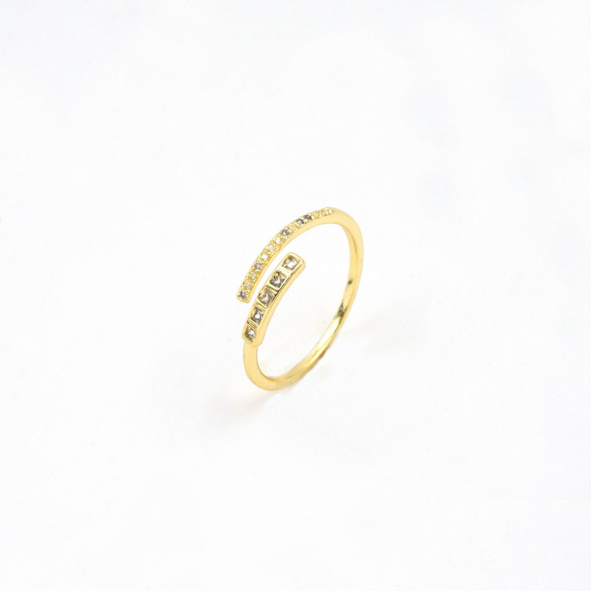Artklim Gold Plated Spiral Open Designer Ring