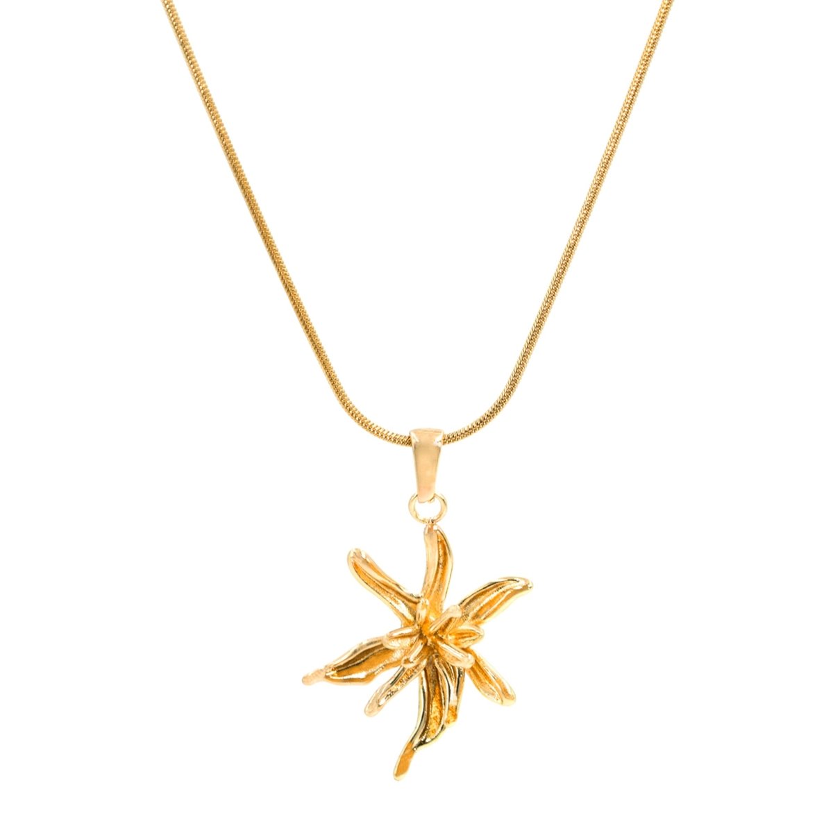 Artklim Gold Plated Elegant Floral Pendant Necklace