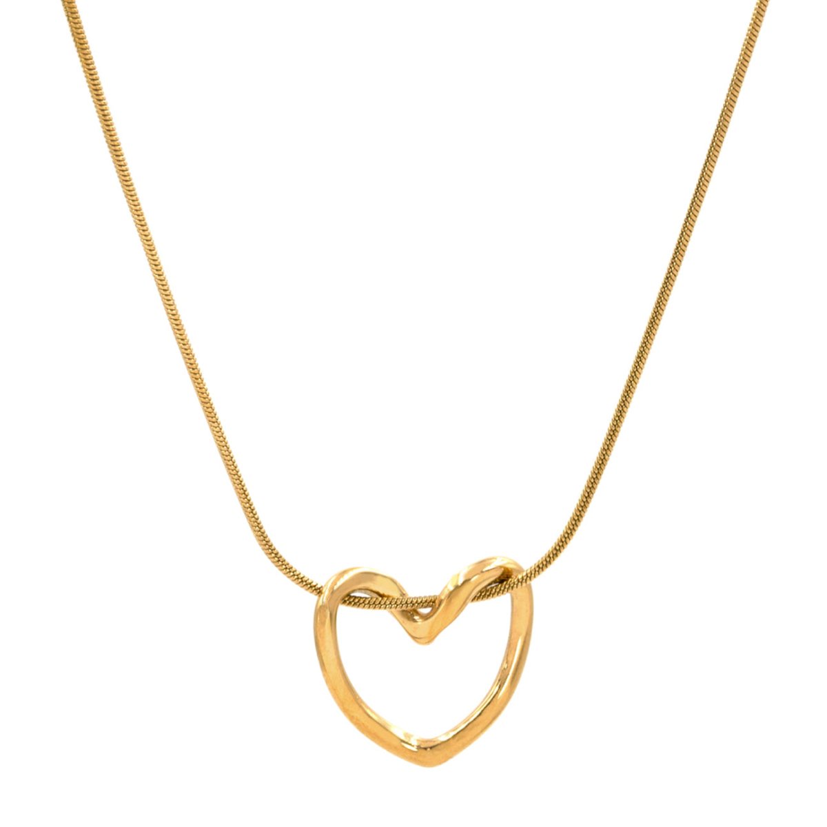 Artklim Gold Plated Minimalistic Heart Pendant Necklace