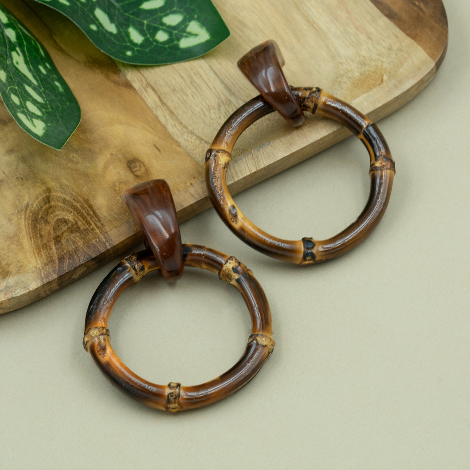 Artklim Natural Bamboo Hoop Earrings