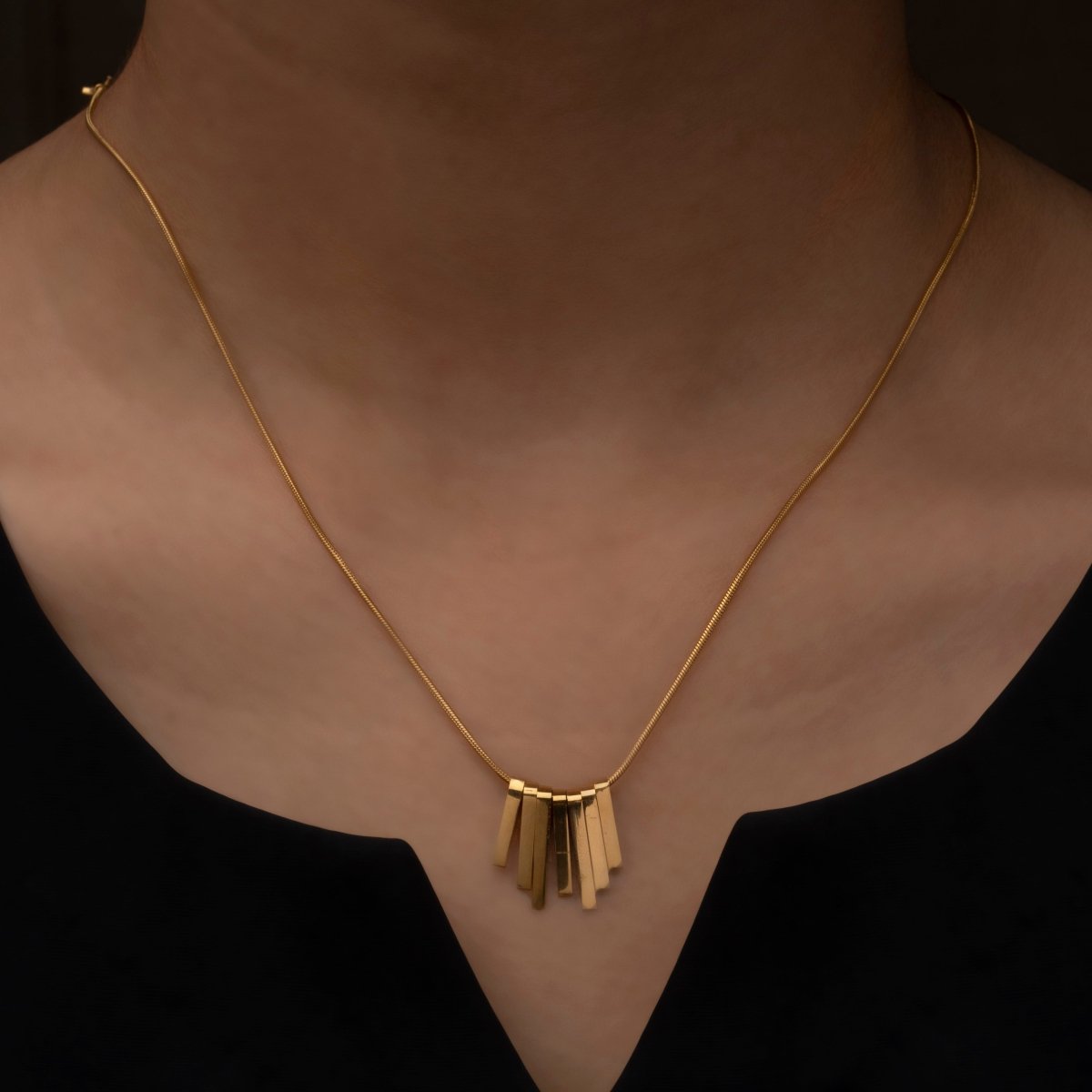 Artklim Gold Plated Classy Chimes Pendant Necklace