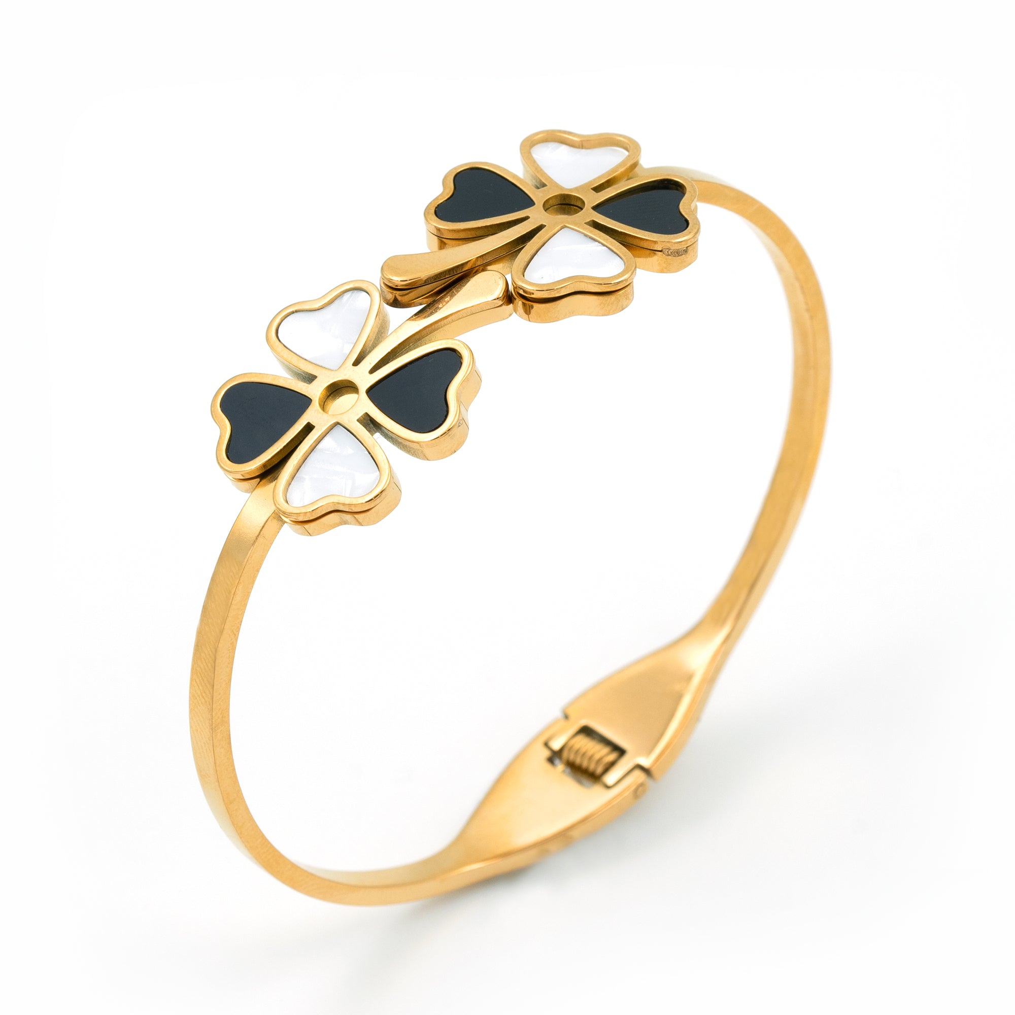 Artklim Enamel Flower Fusion Bangle Bracelet