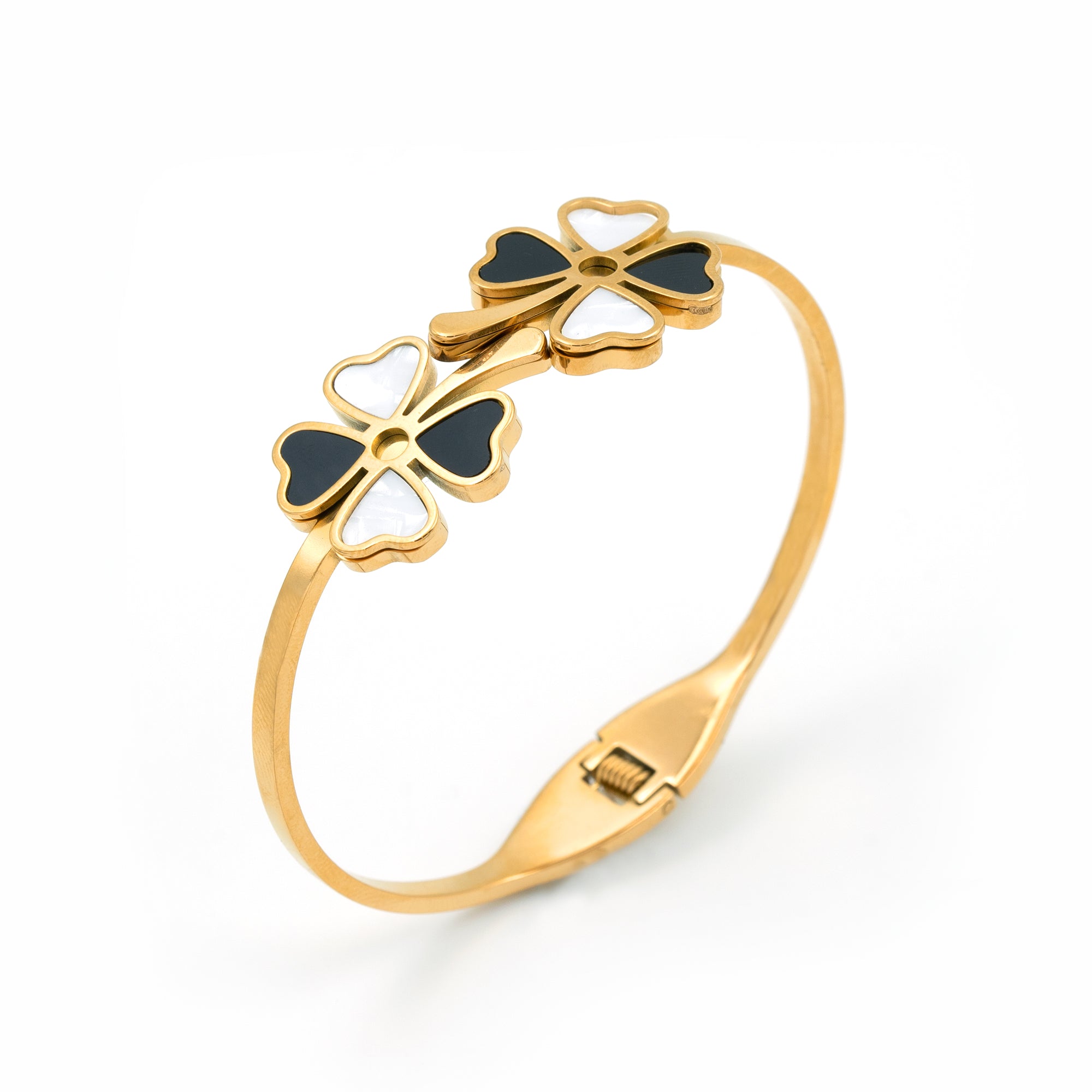 Artklim Enamel Flower Fusion Bangle Bracelet