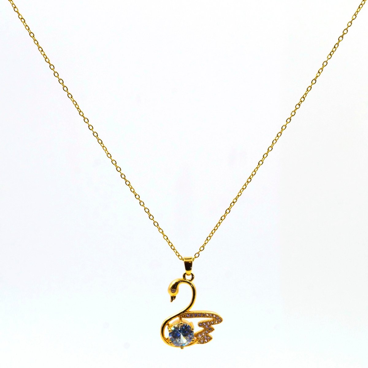 Artklim Gold Plated Swan Pendant Necklace