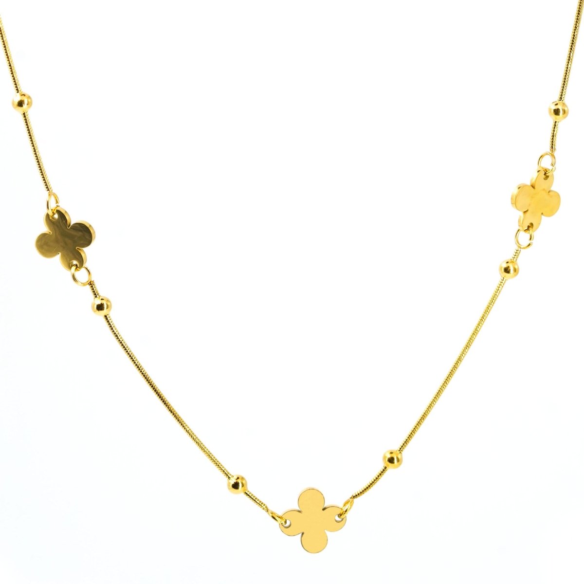 Artklim Gold Plated Clover Charms Pendant Necklace