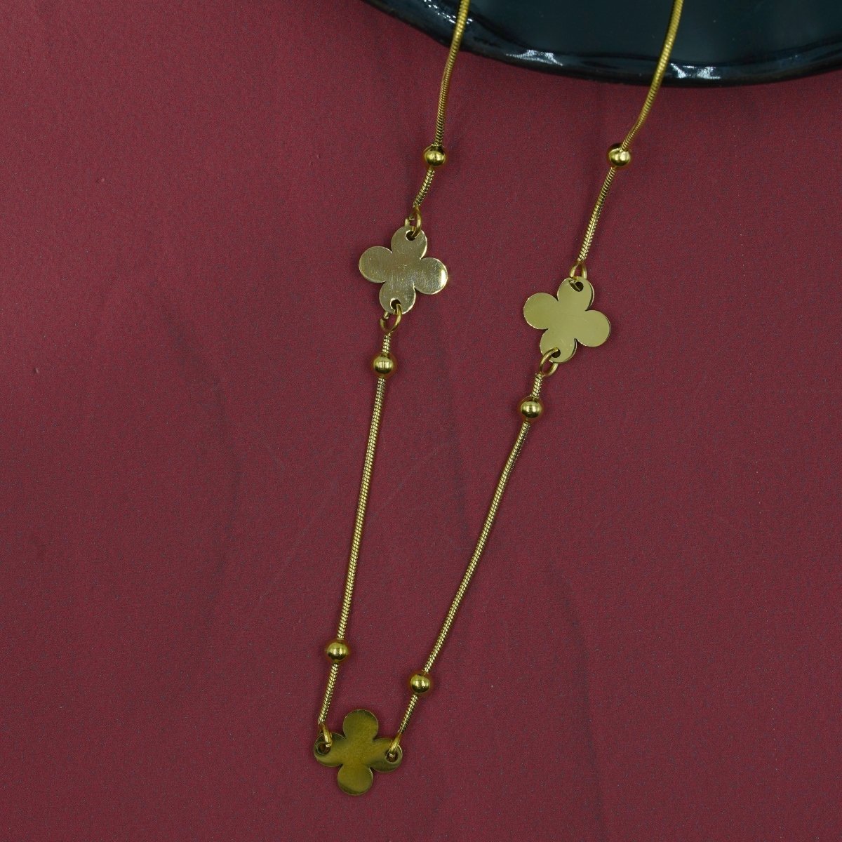 Artklim Gold Plated Clover Charms Pendant Necklace