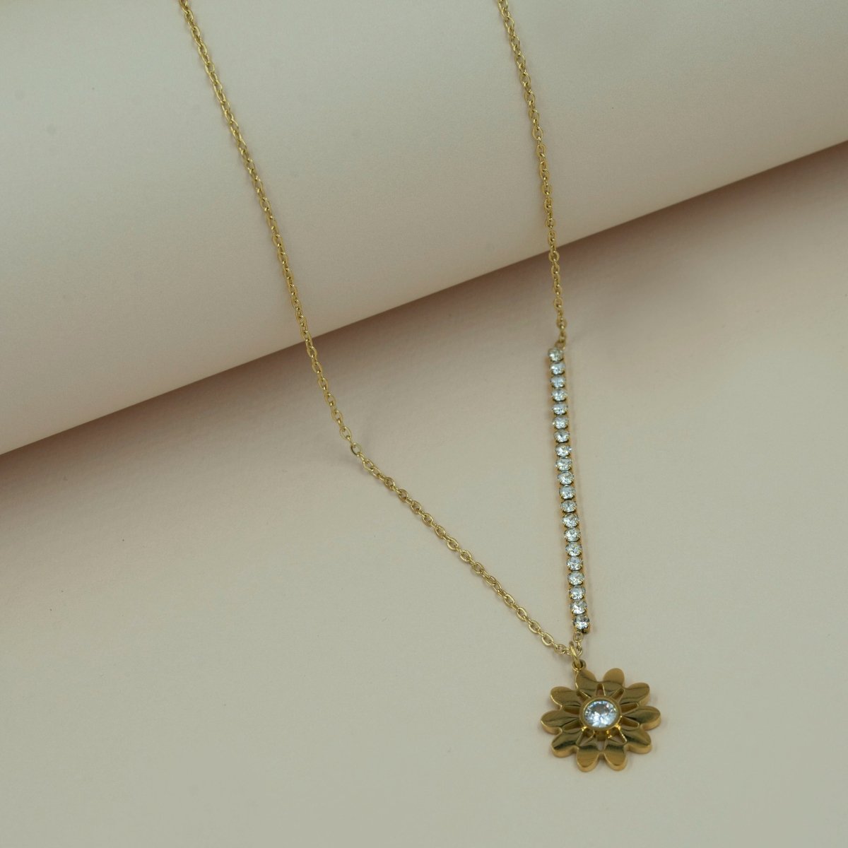 Artklim Gold Plated Sunflower Pendant Necklace