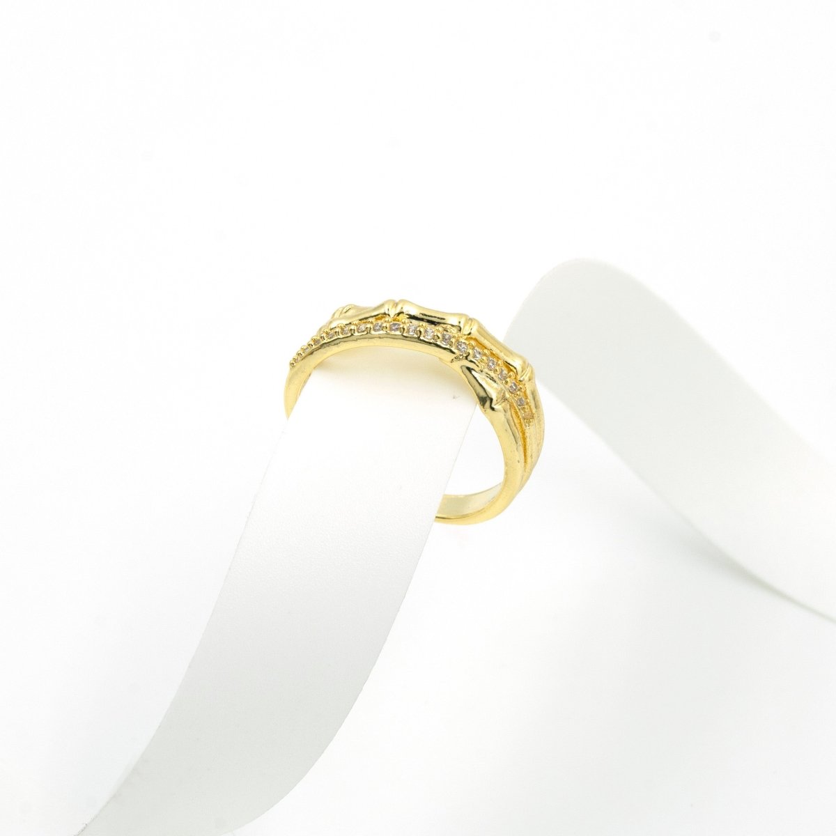 Artklim Gold Plated Bamboo Design Adjustable Ring