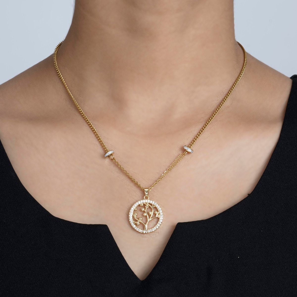 Artklim Gold Plated Tree Of Life Pendant Necklace