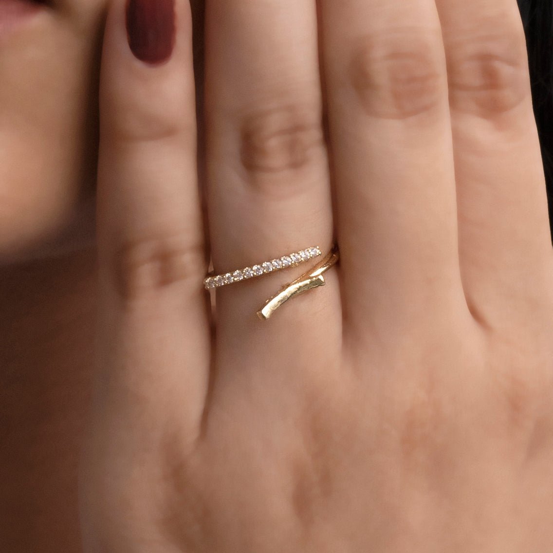 Artklim Silver Plated Minimal Design Adjustable Ring