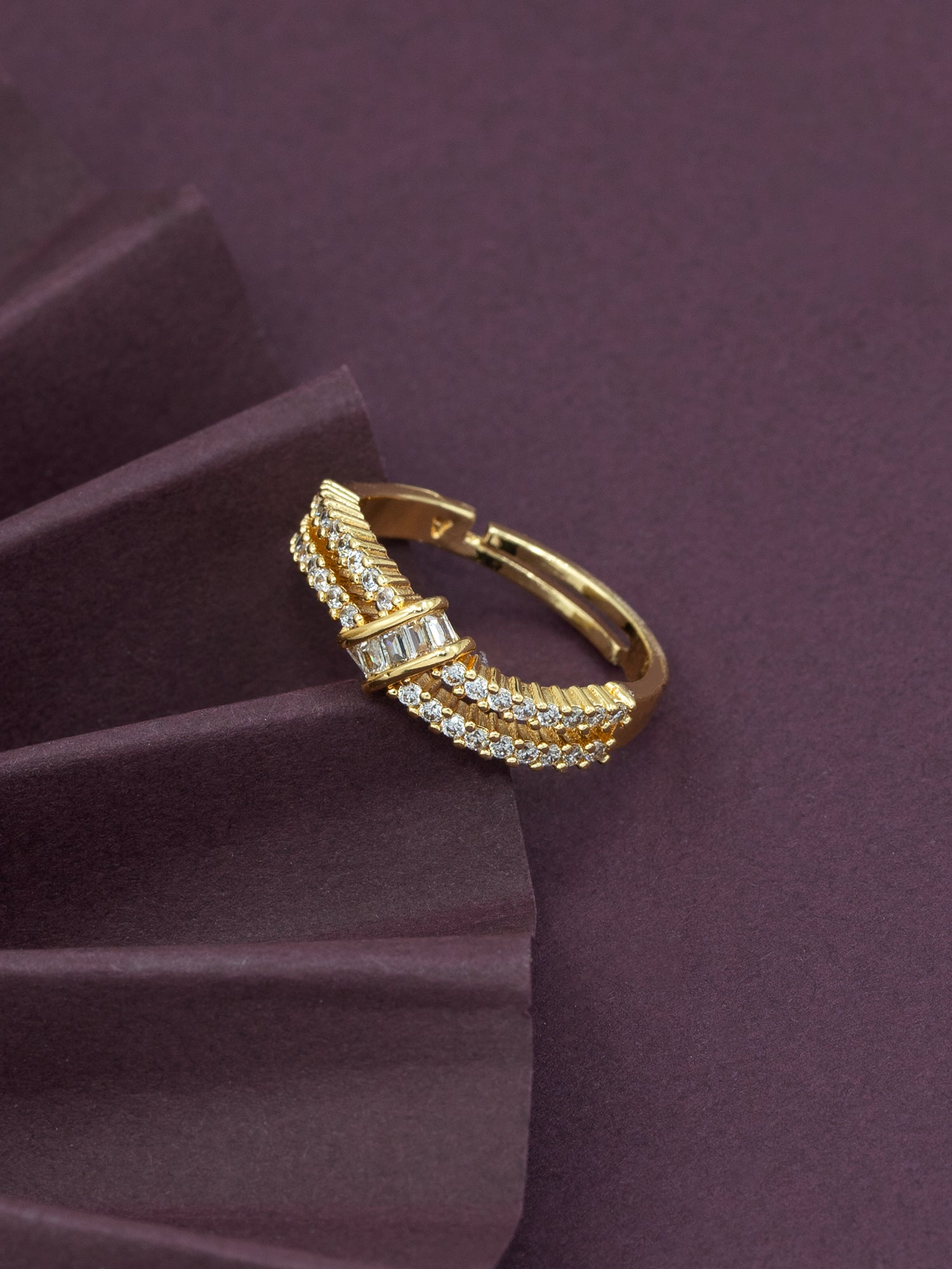 Artklim Gold-Plated Twin Curve Anti-Tarnish Ring