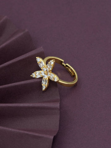 Artklim Gold-Plated Floral Bloom Anti-Tarnish Ring