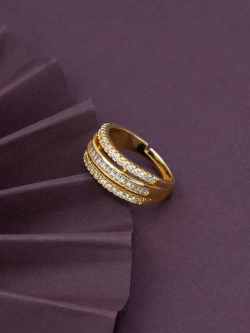 Artklim Gold-Plated Elegant Layered Anti-Tarnish Ring