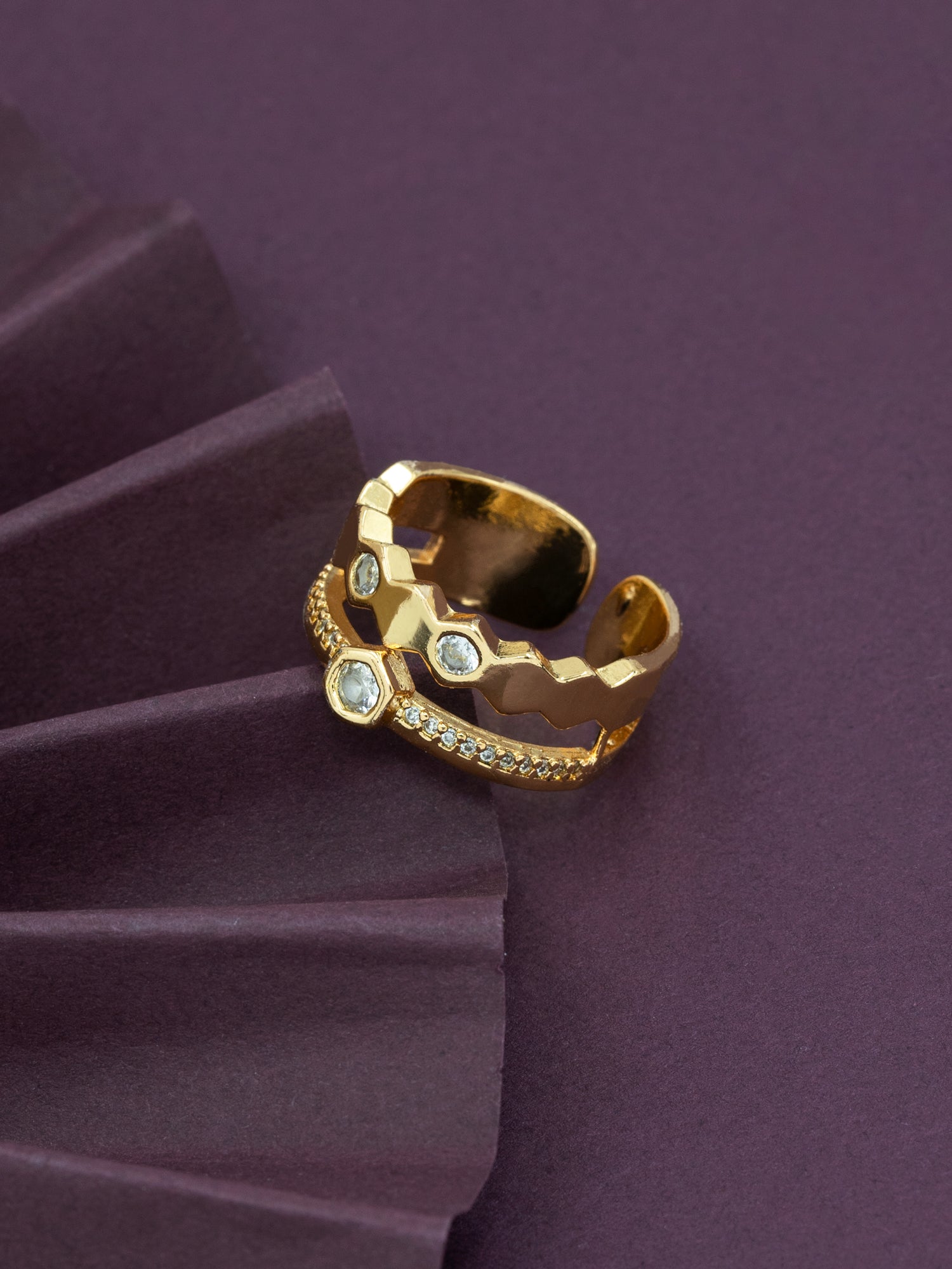 Artklim Gold-Plated Royal Crown Anti-Tarnish Ring