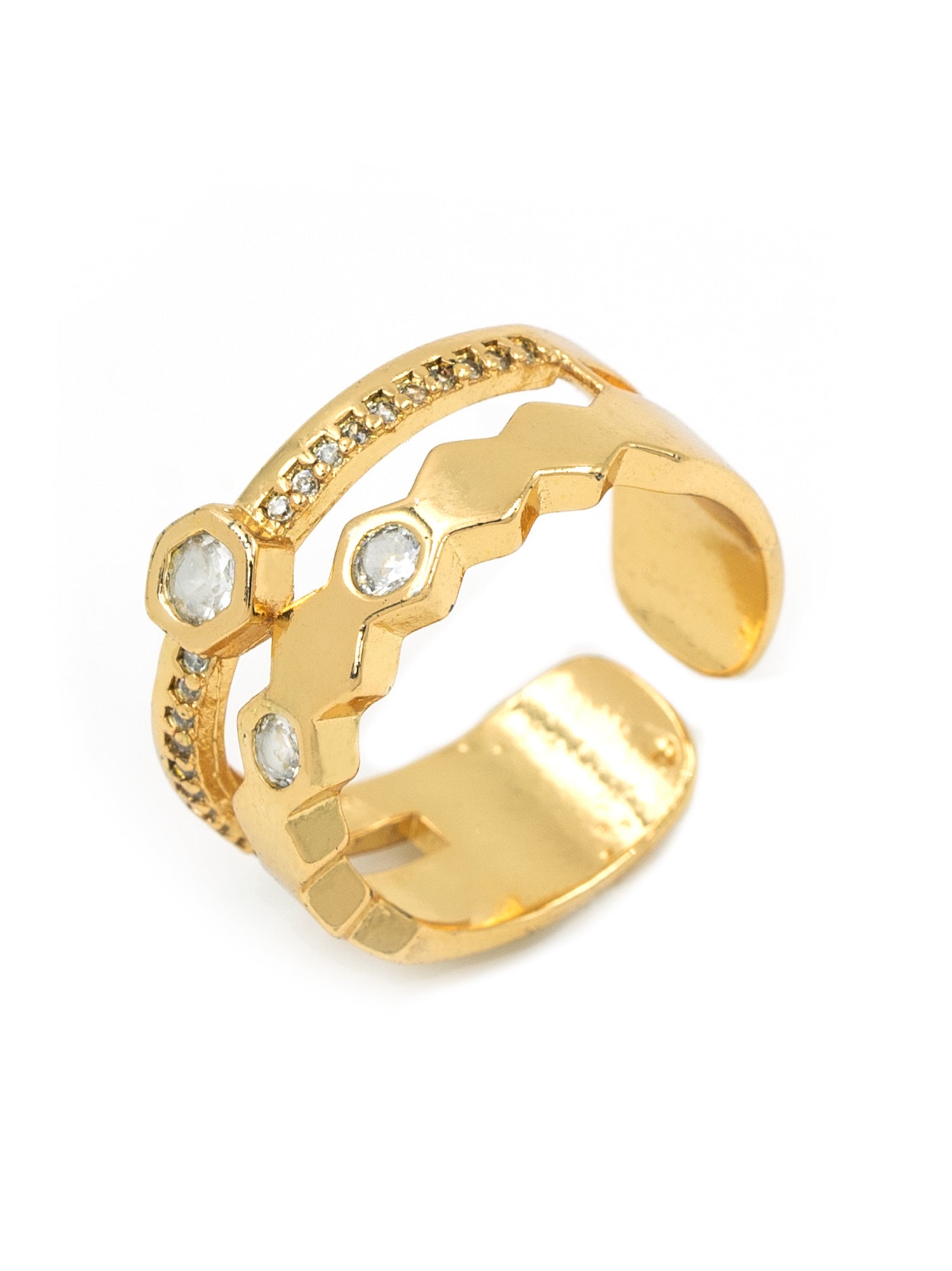 Artklim Gold-Plated Royal Crown Anti-Tarnish Ring