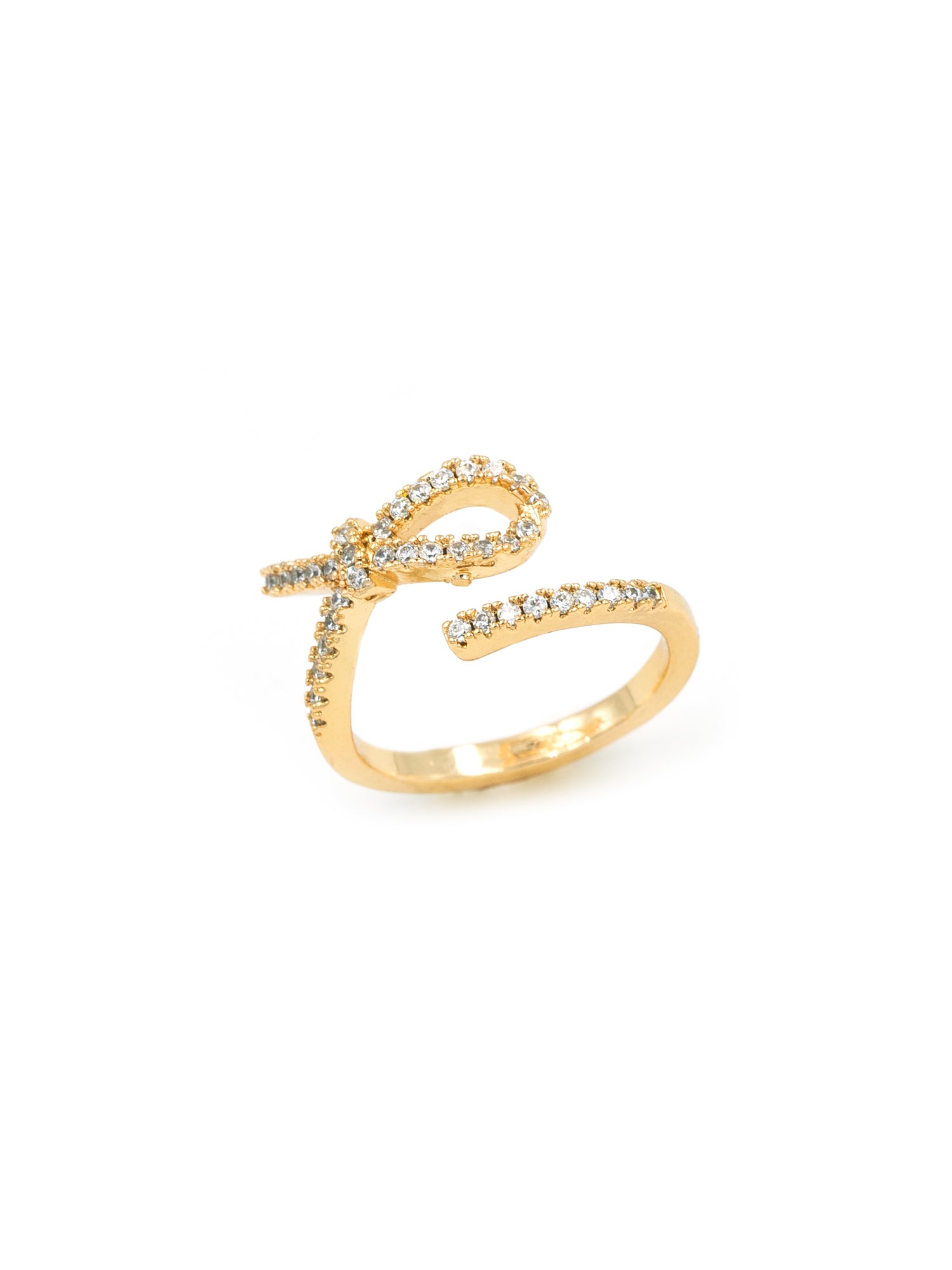 Artklim Gold-Plated Bow Charm Anti-Tarnish Ring