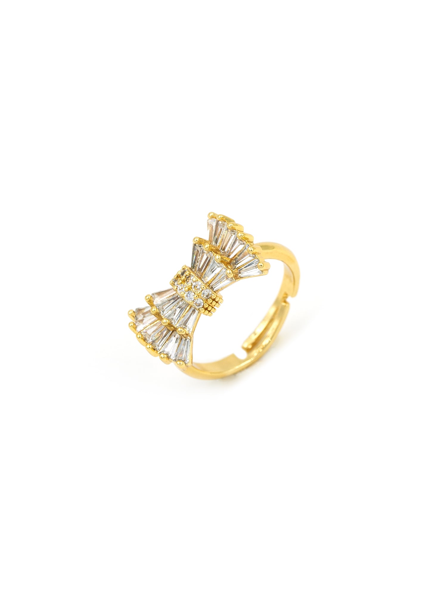 Artklim Gold-Plated Luxe Fan Bow Anti-Tarnish Ring
