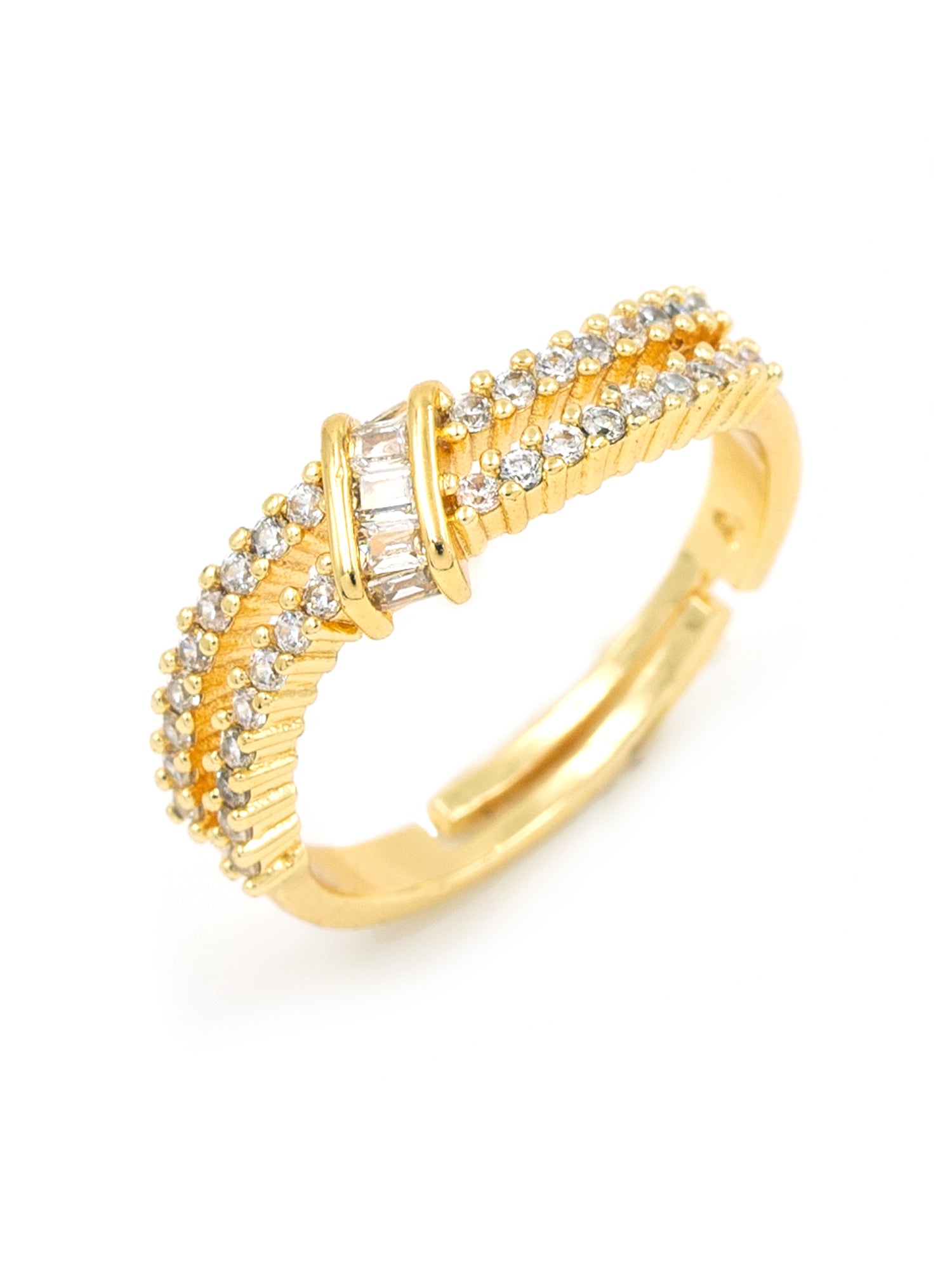 Artklim Gold-Plated Twin Curve Anti-Tarnish Ring