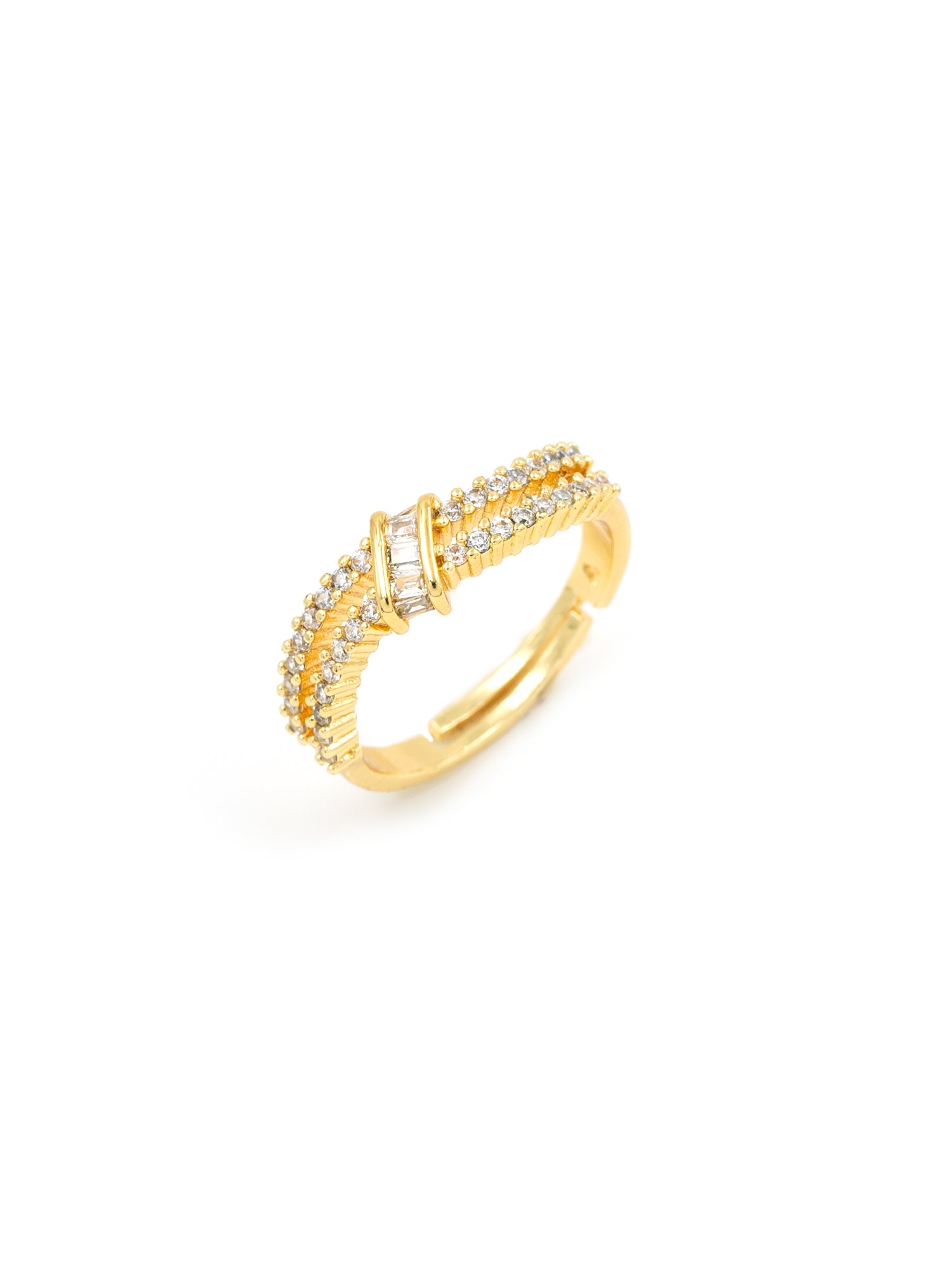 Artklim Gold-Plated Twin Curve Anti-Tarnish Ring
