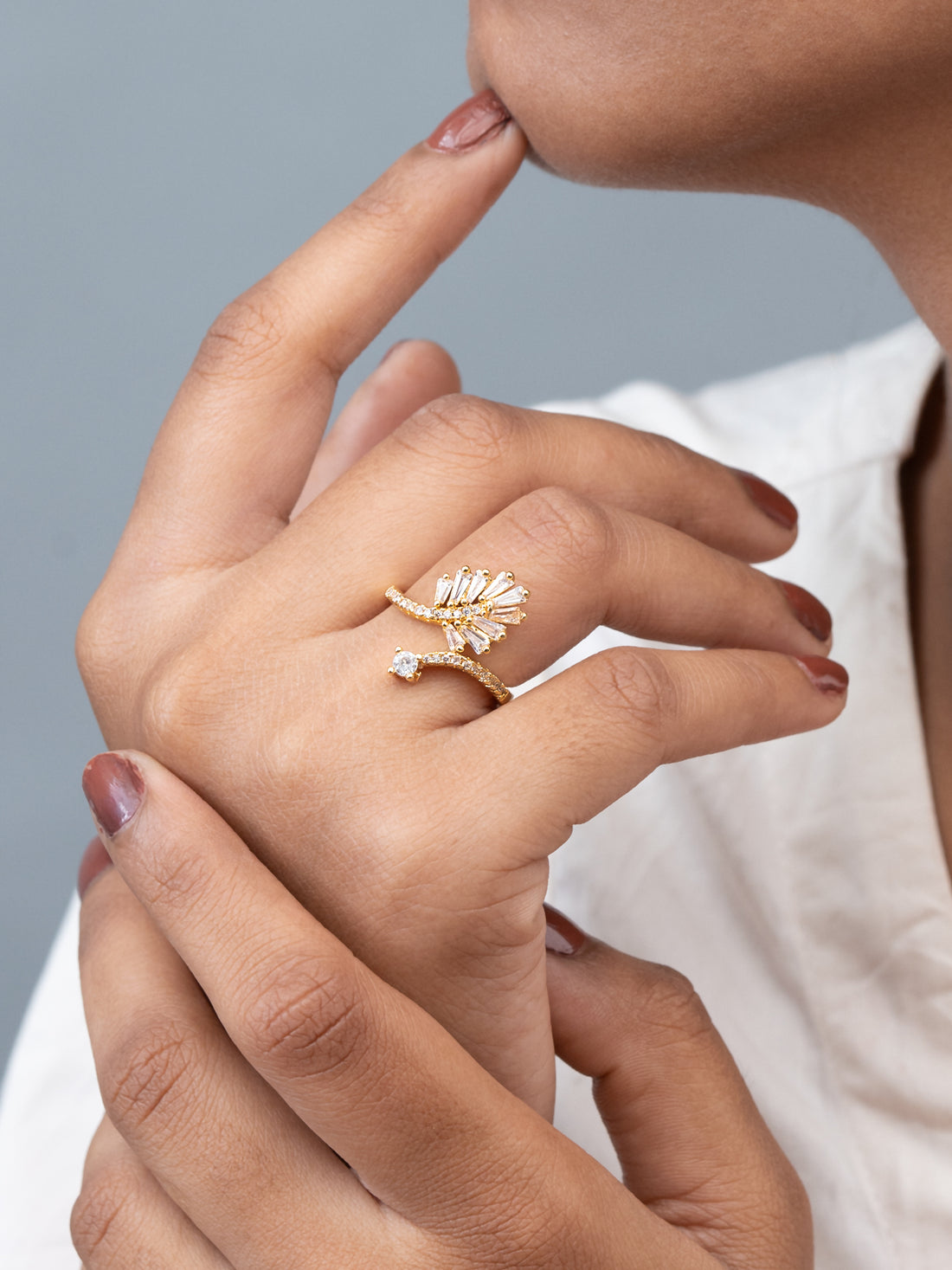 Artklim Gold-Plated Sparkle Bloom Anti-Tarnish Ring