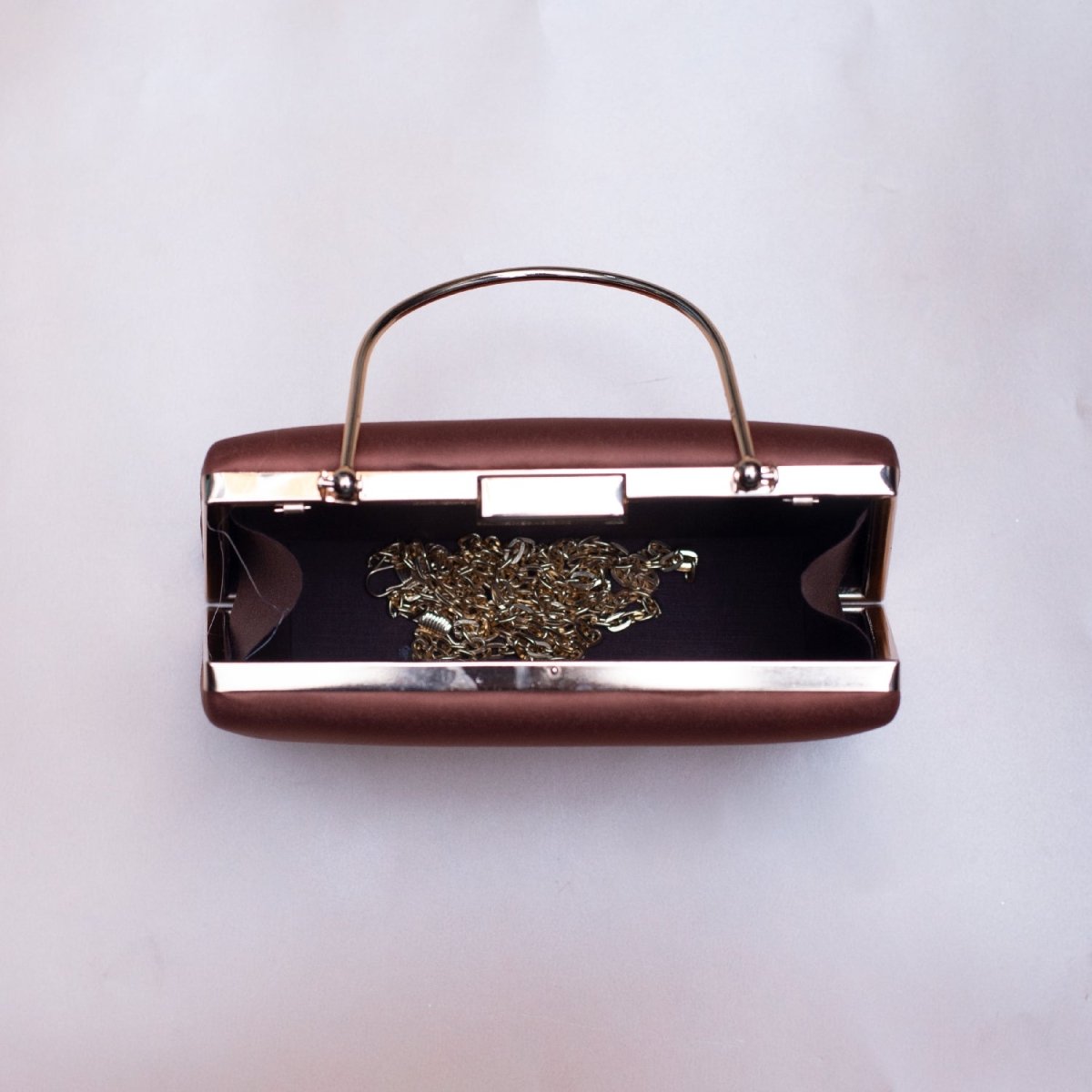 Artklim Brown Based Elegant Lady Portrait Printed Clutch