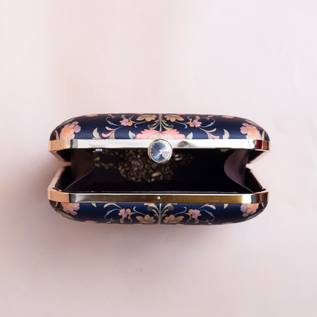 Artklim Blue Based Floral Printed Clutch