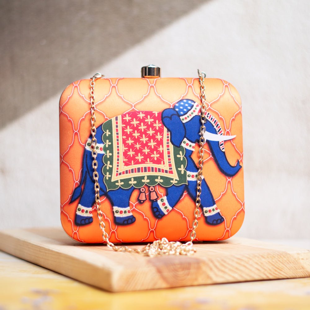 Artklim Elephant Printed Clutch