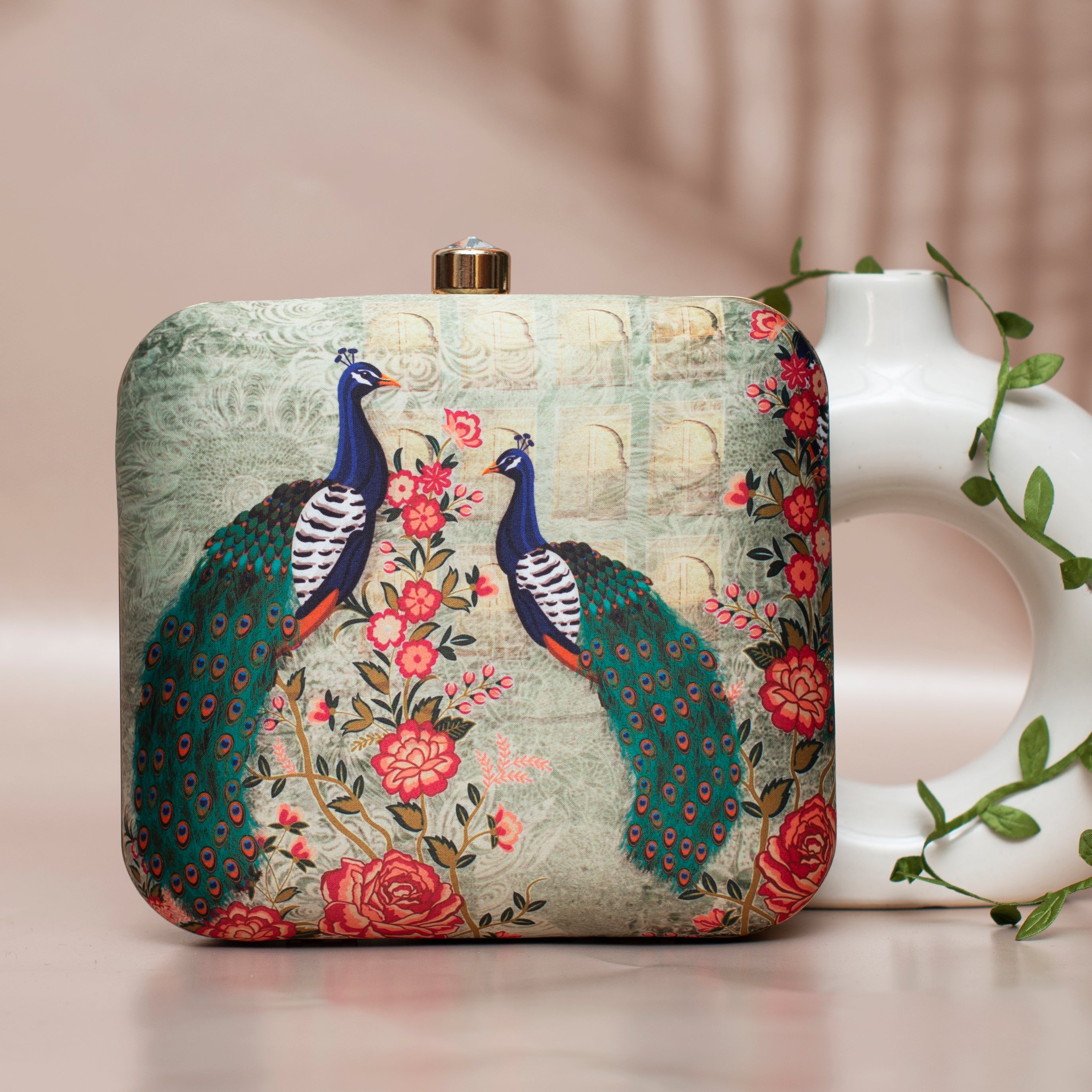 Peacock clutch bag online