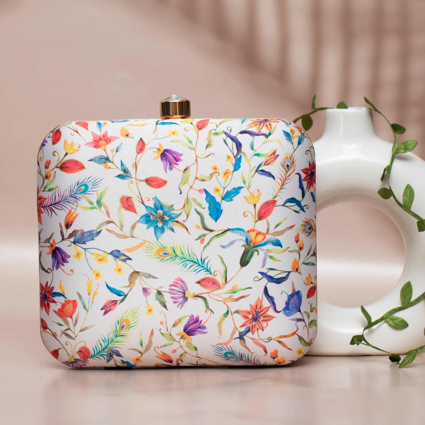 Multicolor Floral Print Clutch