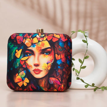 Butterfly Printed Clutch