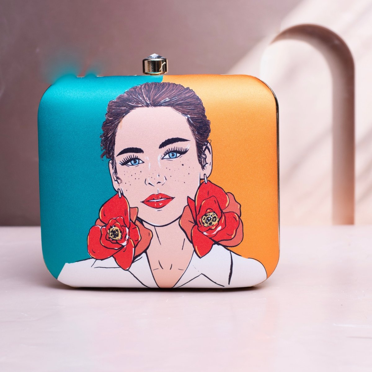 Bloom with Beauty Women Portrait Clutch in Two Shades