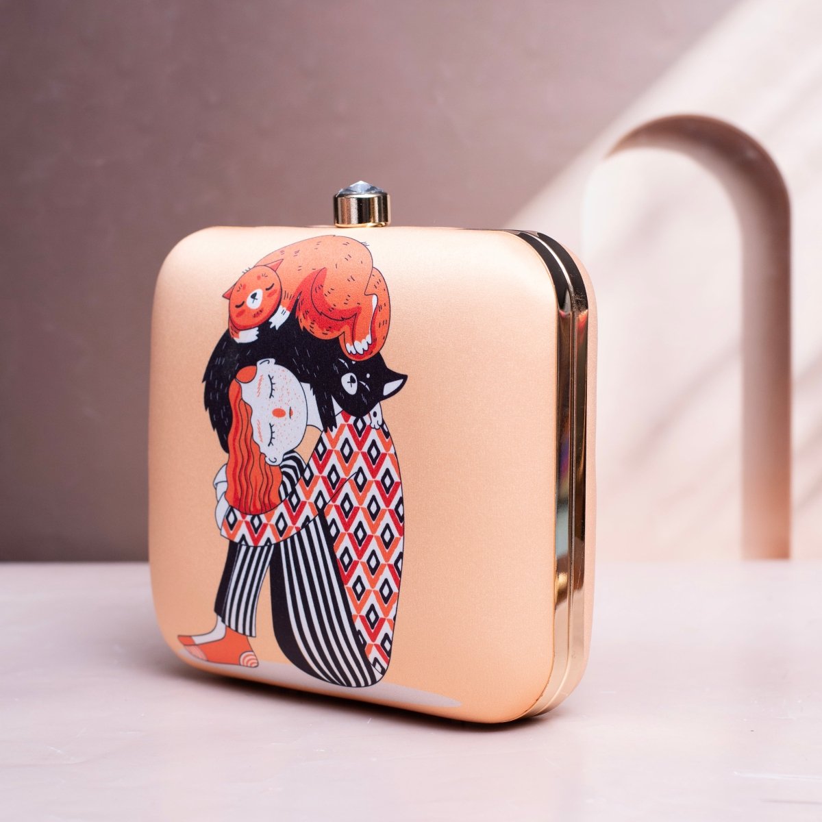 Cute Cat Lover Printed Clutch