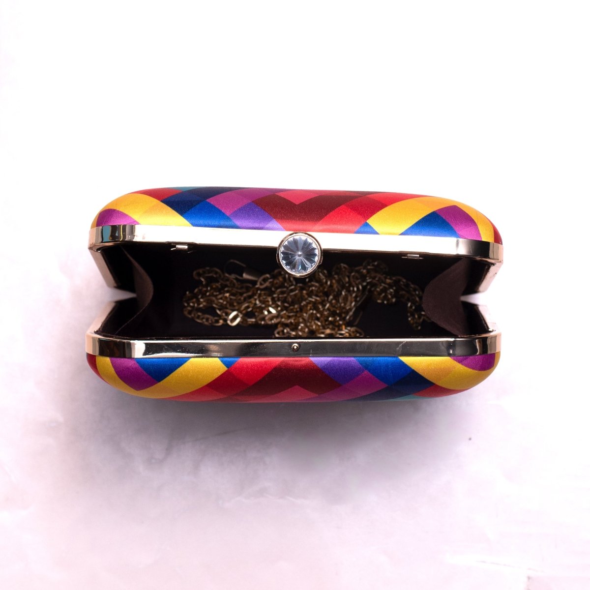 Artklim Multicolor Geometric Pattern Clutch