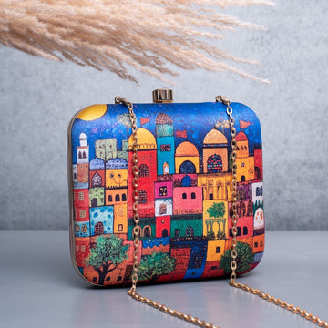 Artklim Multicolored Tombes Printed Clutch