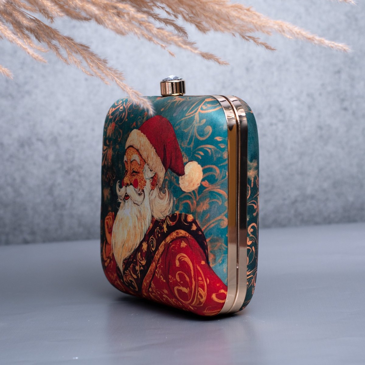 Artklim Santa Claus Printed Clutch
