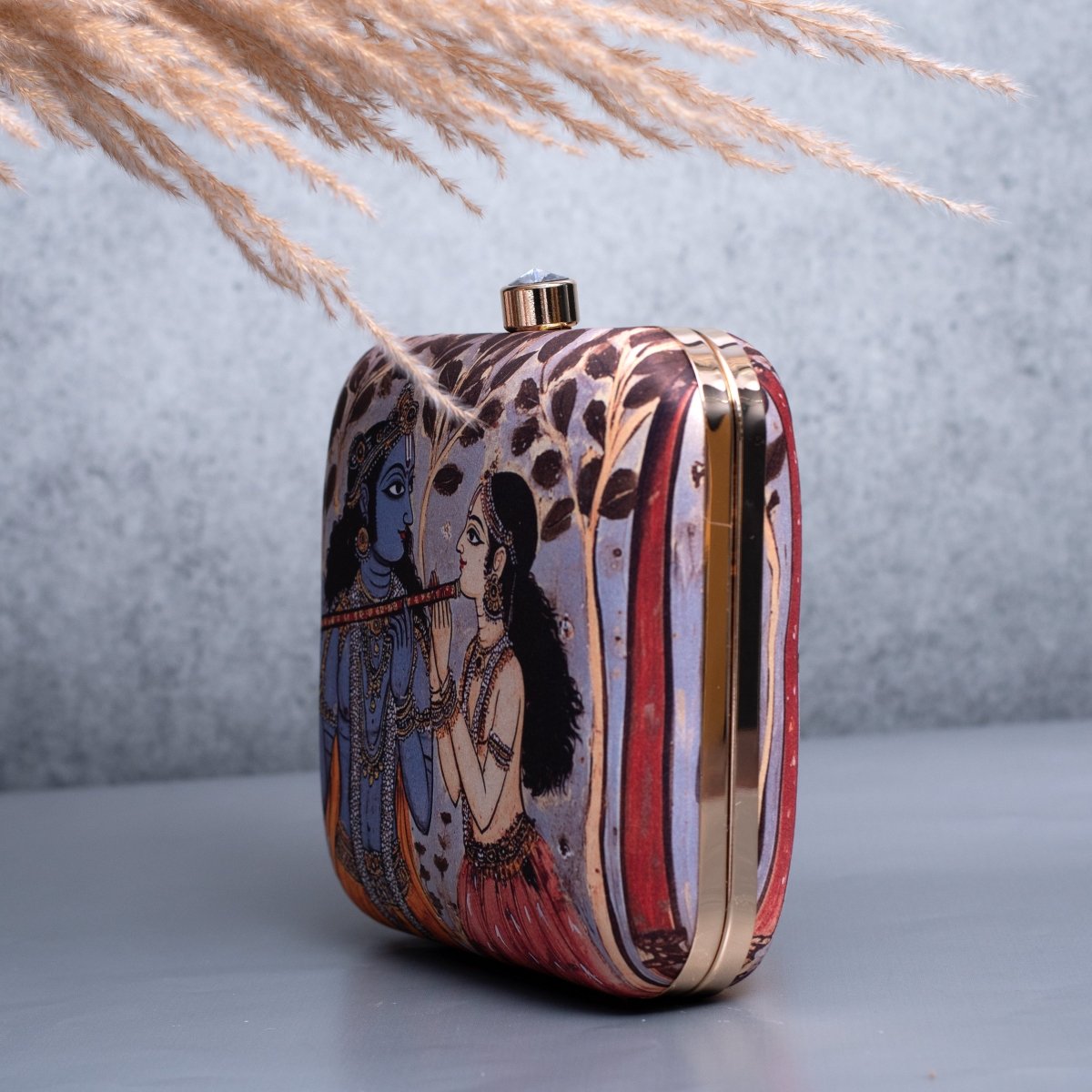 Artklim Radha Krishna Printed Clutch