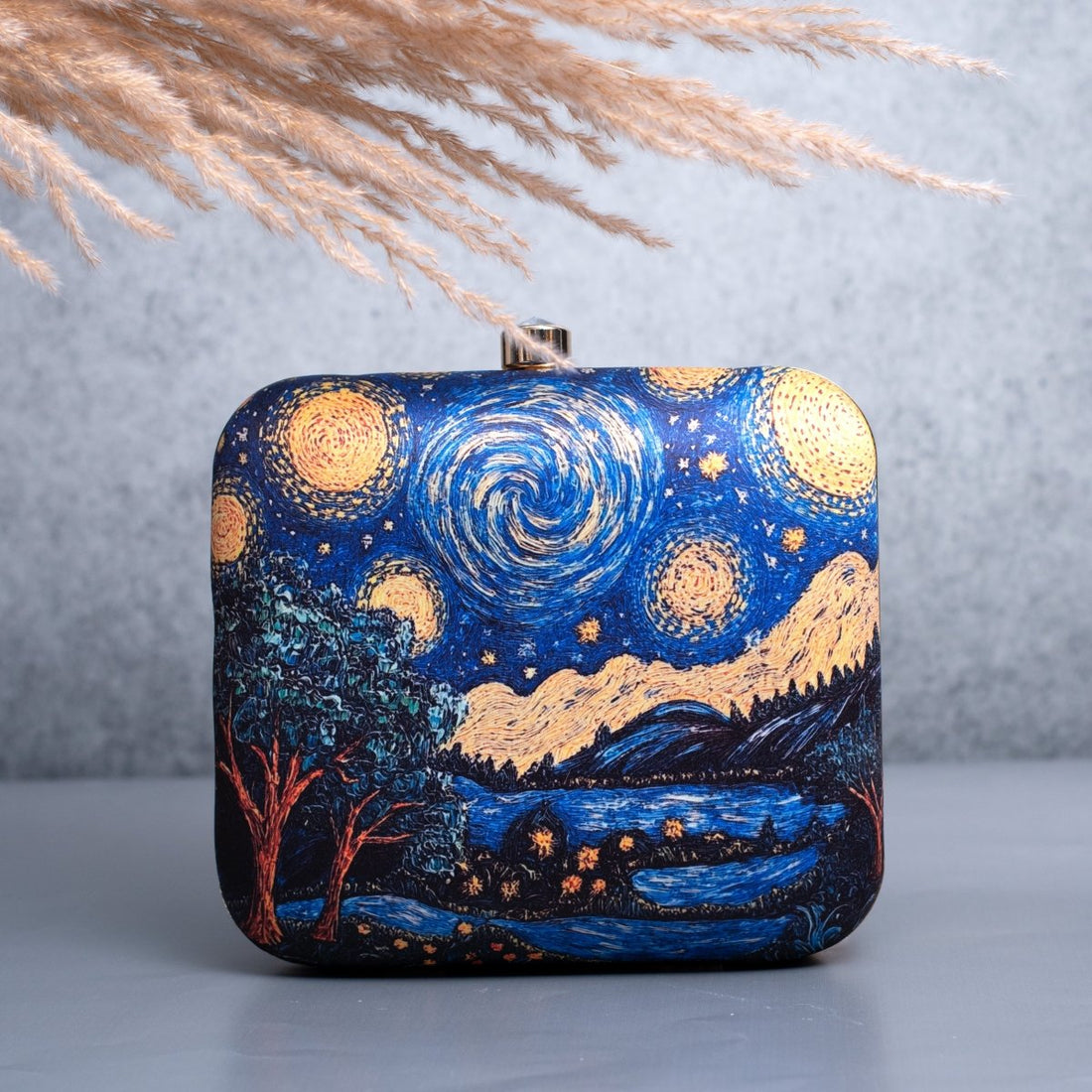 Artklim Starry Night Printed Clutch