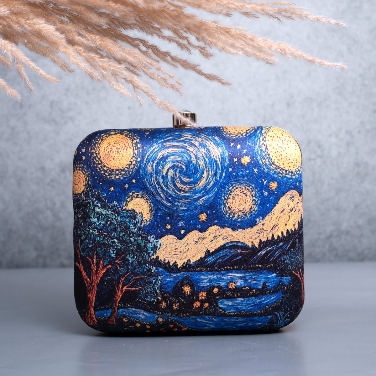 Artklim Starry Night Printed Clutch