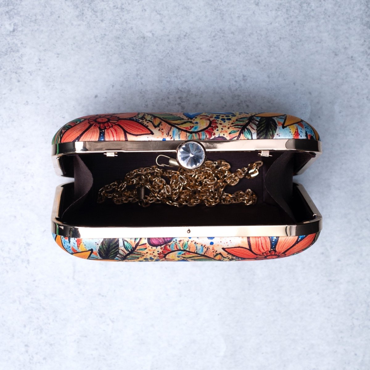 Artklim Multicolored Floral Printed Clutch