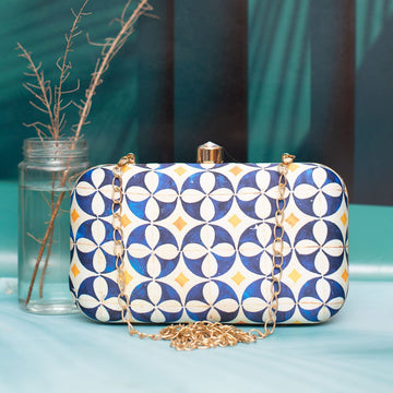 Bright Symmetrical Printed Clutch