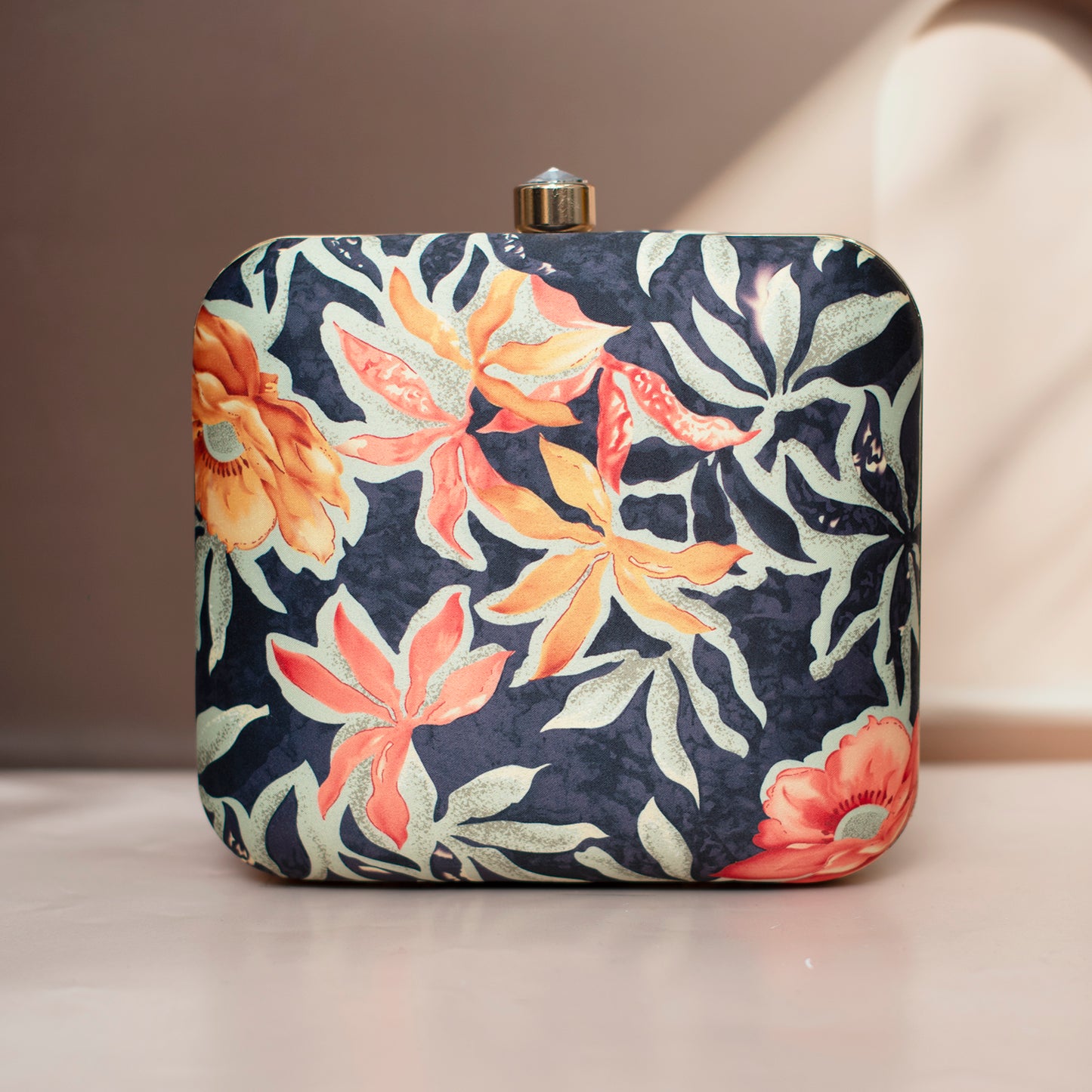 Artklim Blue Floral Printed Clutch