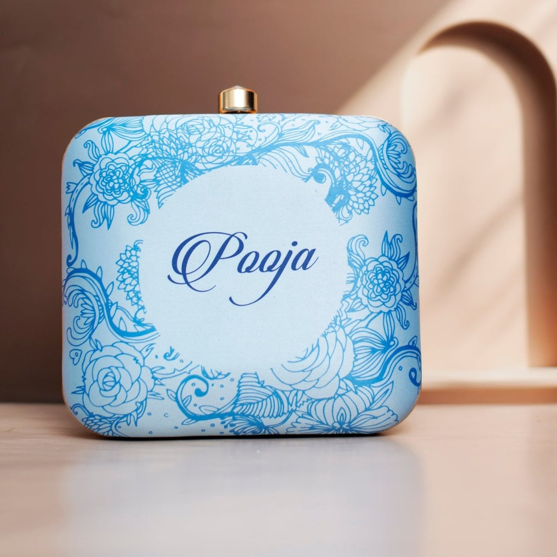 Blue Libra Sun Sign Customized Clutch