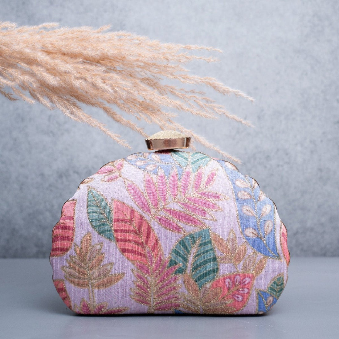 Artklim Light Pink Based Pattern Printed Clutch